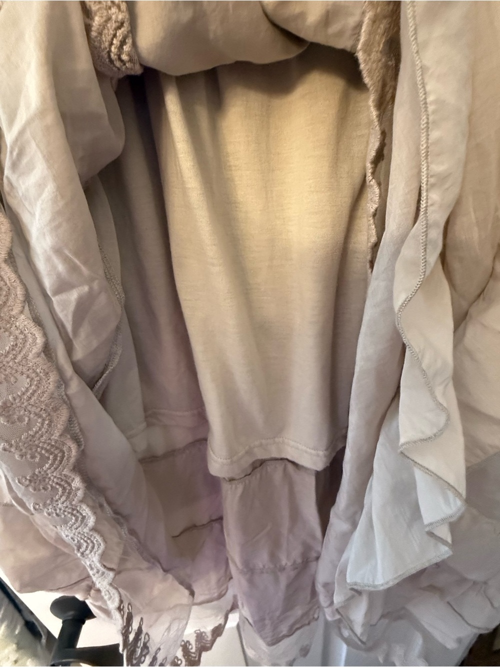 Layered High-Low Ruffle Skirt — Cream - Picture 7 of 10